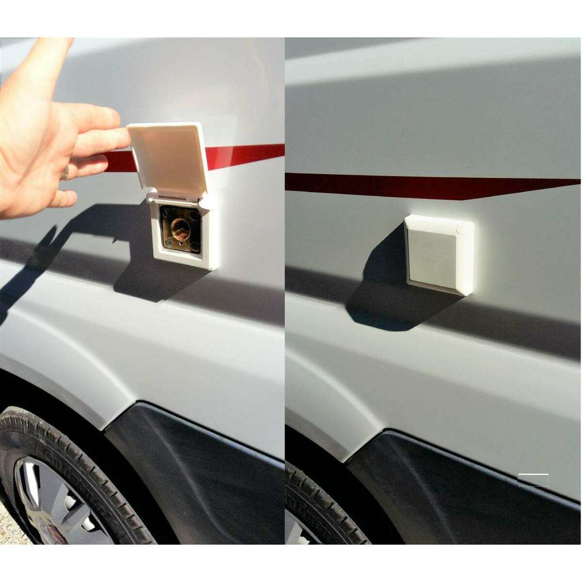Accessoire Cache Blanc A Couvercle Pour Orifice Carré
