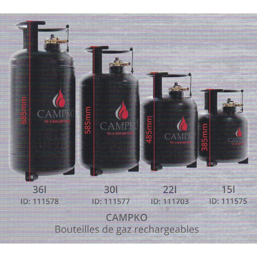 Bouteille Seule Acier Campko 36 L
