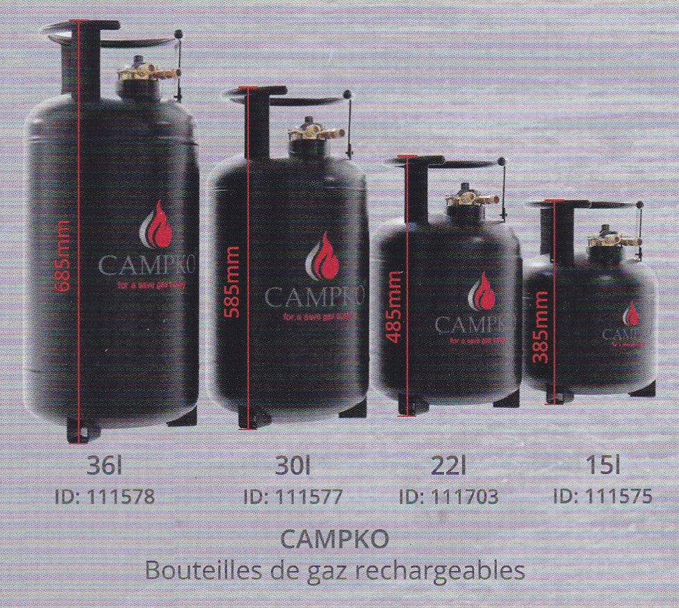 Bouteille Seule Acier Campko 36 L
