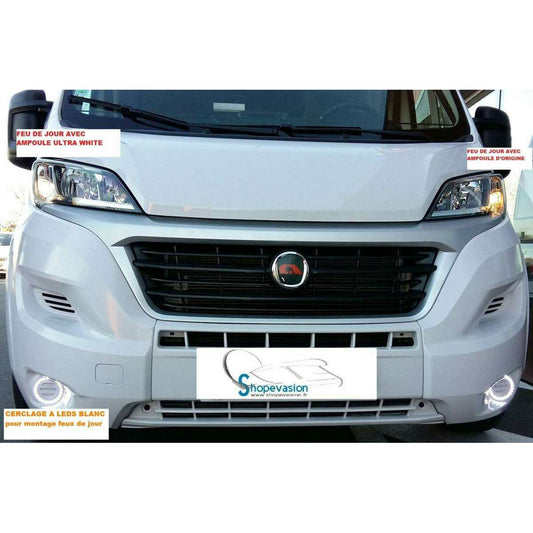 Feu De Jour Cercle A Leds Pour Fiat Ducato Boxer Jumper (Paire)