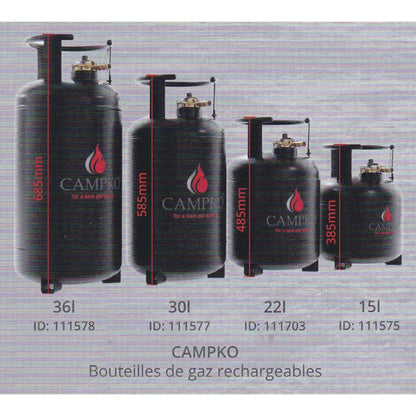 Bouteille Seule Acier Campko 36 L