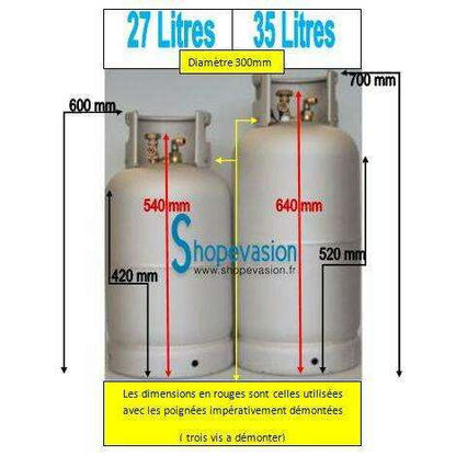 Kit 1 Bouteille Alu Gpl Reservoir Rechargeable 34L Alugaz Polyvanne